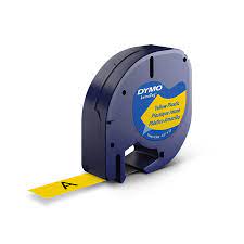 TAPE 12MMX4M( BLACK ON YELLOW ) DYMO
