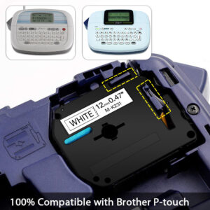 TAPE MK231 12MM BLACK ON WHITE