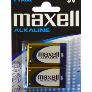 BATTERY ALKALINE 9V (1x2) MAXELL 