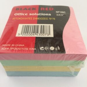 PAPER NOTES STICK 76X76MM (400)4COLOR B/R