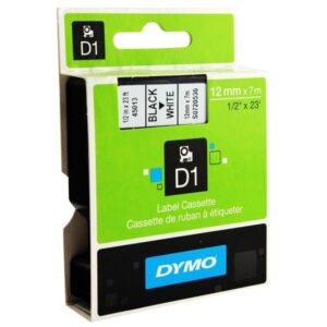 TAPE 12MMX7M( BLACK ON WHITE) DYMO
