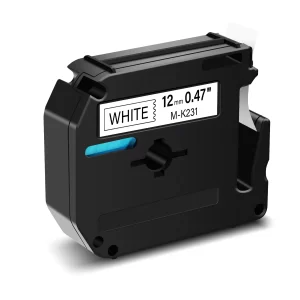 TAPE MK231 12MM BLACK ON WHITE