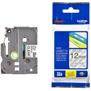 TAPE TZ131 12MM BLACK ON CLEAR 8M BROTHER