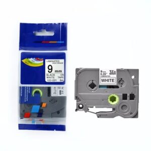 TAPE TZE-221 9MM BLACK ON WHITE 8M BROTHER