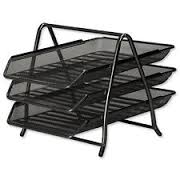 METALIC BLACK 3-TIERED PAPER TRAY B/R