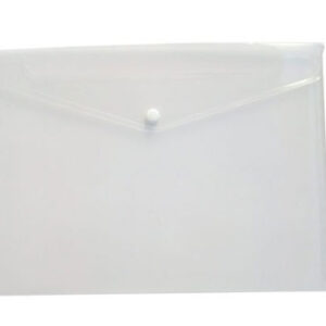 PVC POCKET BAG A4 CLEAR WITH BUTTON B/R