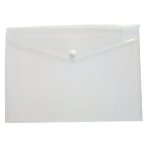 PVC POCKET BAG A5 CLEAR WITH BUTTON ALPHA