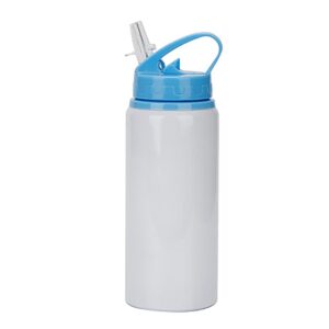 ADVER.WATER BOTTLE WHITE (Aluminum) 600ml with Blue Lid